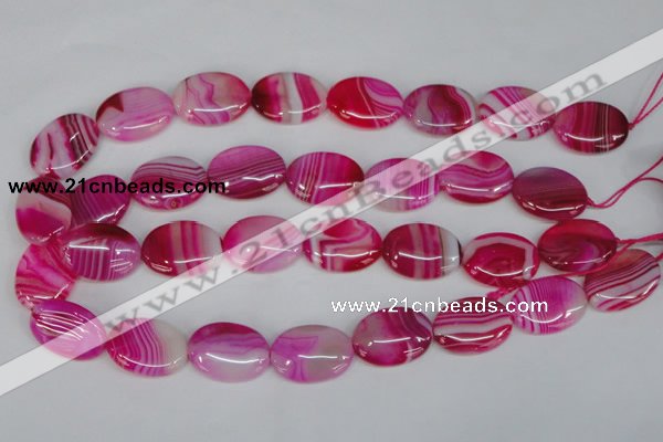 CAG1176 15.5 inches 18*25mm oval line agate gemstone beads