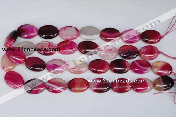 CAG1177 15.5 inches 18*25mm oval line agate gemstone beads