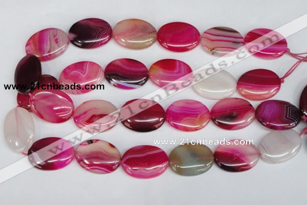 CAG1178 15.5 inches 22*30mm oval line agate gemstone beads