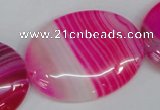 CAG1179 15.5 inches 30*40mm oval line agate gemstone beads