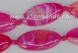 CAG1181 15.5 inches 15*30mm marquise line agate gemstone beads