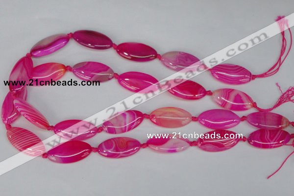 CAG1181 15.5 inches 15*30mm marquise line agate gemstone beads