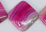 CAG1184 15.5 inches 35*35mm diamond line agate gemstone beads