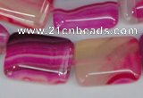 CAG1185 15.5 inches 18*25mm rectangle line agate gemstone beads