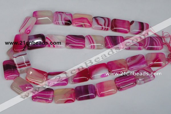 CAG1185 15.5 inches 18*25mm rectangle line agate gemstone beads