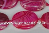 CAG1187 15.5 inches 22*30mm oval line agate gemstone beads