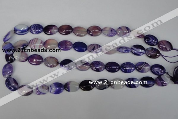 CAG1206 15.5 inches 12*16mm oval line agate gemstone beads