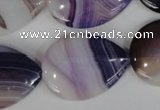 CAG1215 15.5 inches 22*30mm flat teardrop line agate gemstone beads