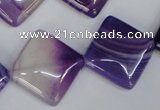 CAG1225 15.5 inches 20*20mm diamond line agate gemstone beads