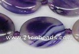 CAG1237 15.5 inches 22*30mm oval line agate gemstone beads