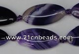 CAG1252 15.5 inches 15*30mm marquise line agate gemstone beads