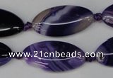 CAG1252 15.5 inches 15*30mm marquise line agate gemstone beads