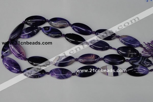 CAG1252 15.5 inches 15*30mm marquise line agate gemstone beads