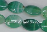 CAG1265 15.5 inches 13*18mm oval line agate gemstone beads