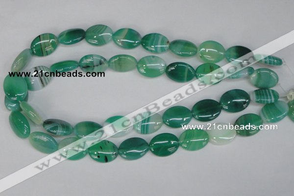 CAG1265 15.5 inches 13*18mm oval line agate gemstone beads