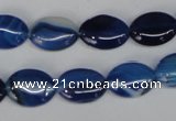 CAG1272 15.5 inches 10*14mm oval line agate gemstone beads