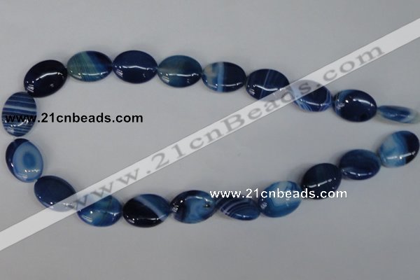 CAG1275 15.5 inches 15*20mm oval line agate gemstone beads