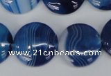 CAG1278 15.5 inches 20mm flat round line agate gemstone beads