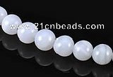 CAG128 6mm smooth round blue lace agate gemstone beads wholesale