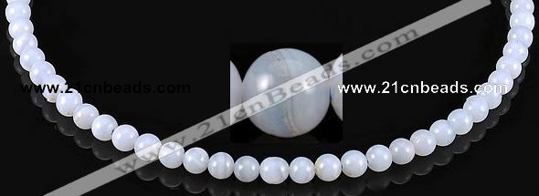 CAG128 6mm smooth round blue lace agate gemstone beads wholesale