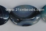 CAG1294 15.5 inches 25*35mm oval line agate gemstone beads