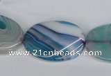 CAG1295 15.5 inches 20*30mm twisted oval line agate gemstone beads