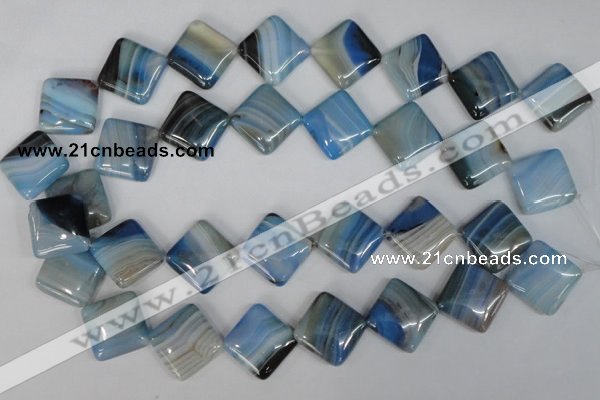 CAG1297 15.5 inches 20*20mm diamond line agate gemstone beads