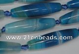 CAG1303 15.5 inches 10*38mm rice line agate gemstone beads