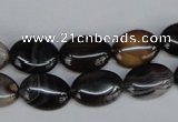 CAG1312 15.5 inches 10*14mm oval line agate gemstone beads