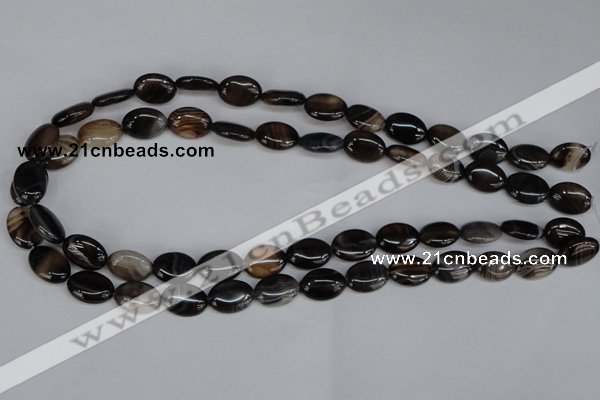 CAG1312 15.5 inches 10*14mm oval line agate gemstone beads