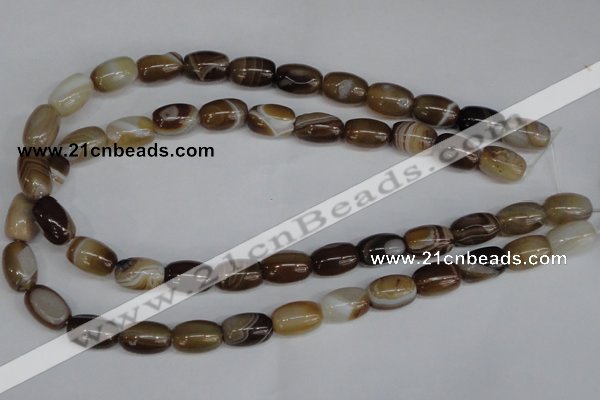 CAG1331 15.5 inches 10*15mm drum line agate gemstone beads