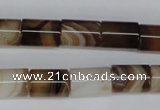 CAG1333 15.5 inches 10*14mm tube line agate gemstone beads