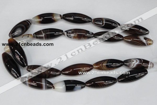 CAG1337 15.5 inches 15*40mm rice line agate gemstone beads