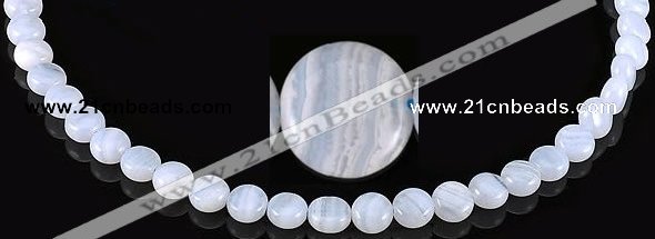 CAG134 5*8mm coin blue lace agate gemstone beads Wholesale