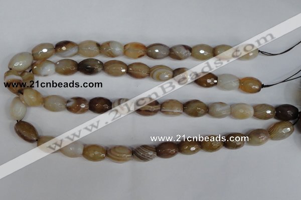 CAG1341 15.5 inches 12*16mm faceted rice line agate gemstone beads
