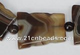 CAG1356 15.5 inches 28*35mm trapezoid line agate gemstone beads