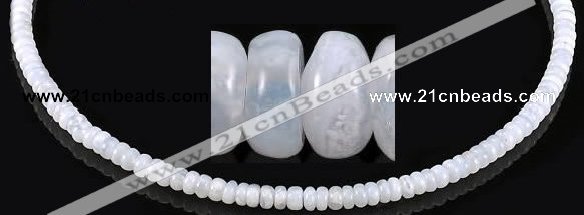 CAG137 3*5mm rondelle blue lace agate gemstone beads Wholesale