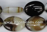 CAG1375 15.5 inches 18*25mm oval line agate gemstone beads