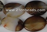 CAG1385 15.5 inches 18*25mm faceted oval line agate gemstone beads