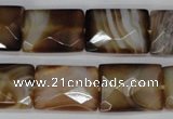 CAG1390 15.5 inches 15*20mm faceted rectangle line agate gemstone beads