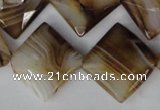 CAG1395 15.5 inches 20*20mm faceted diamond line agate gemstone beads