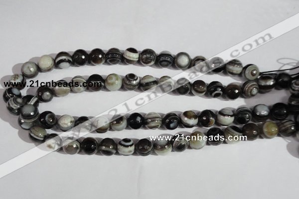 CAG1405 15.5 inches 12mm faceted round line agate gemstone beads