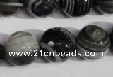 CAG1407 15.5 inches 16mm faceted round line agate gemstone beads