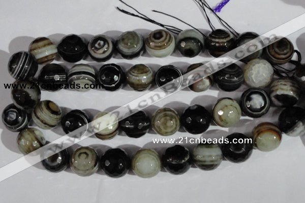 CAG1409 15.5 inches 20mm faceted round line agate gemstone beads