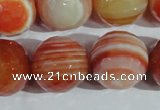 CAG1410 15.5 inches 20mm faceted round line agate gemstone beads