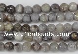 CAG1421 15.5 inches 6mm faceted round silver needle agate beads