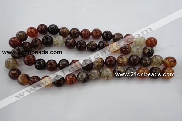 CAG1442 15.5 inches 14mm round dragon veins agate beads