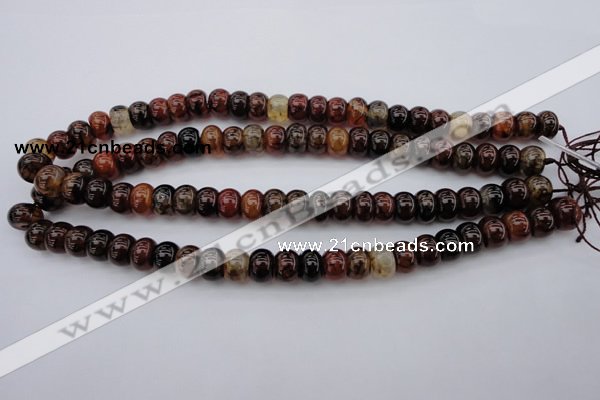 CAG1444 15.5 inches 8*12mm rondelle dragon veins agate beads