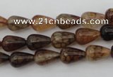 CAG1445 15.5 inches 8*12mm teardrop dragon veins agate beads