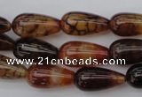 CAG1448 15.5 inches 10*20mm teardrop dragon veins agate beads